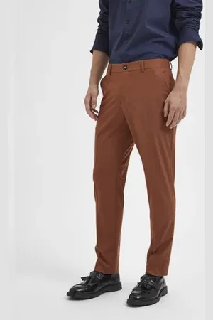 SELECTED Brown Mid Rise Suit Trousers