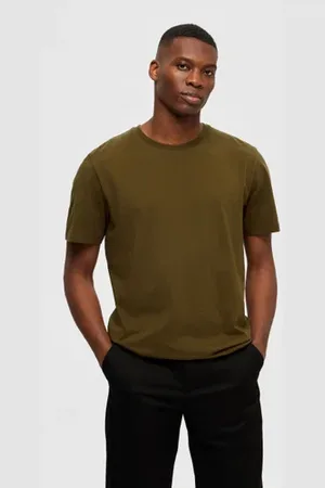 SELECTED Green Crew Neck T-shirt