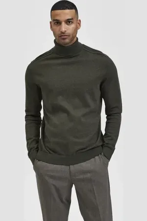 SELECTED Dark Green Roll Neck Pullover