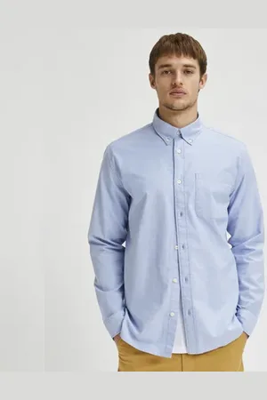SELECTED Light Blue Organic Cotton Shirt