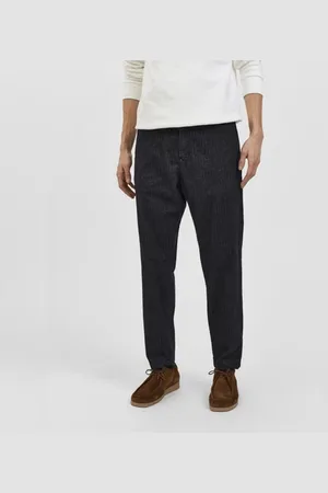 SELECTED Grey Mid Rise Semi-Tailored Chinos