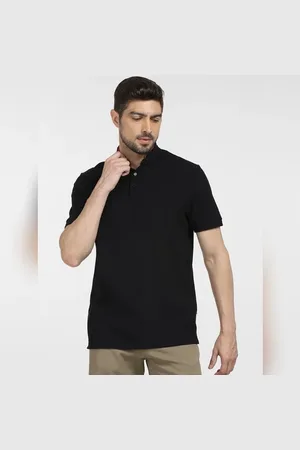 SELECTED Black Slim Fit Henley T-shirt