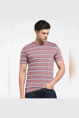SELECTED Pink Striped Crew Neck T-shirt