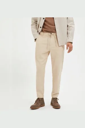 SELECTED Brown Mid Rise Linen Pants