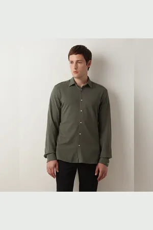 SELECTED Green Cotton Knitted Shirt