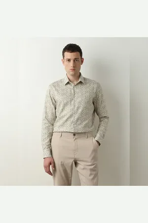 SELECTED Beige Printed Slim Fit Shirt