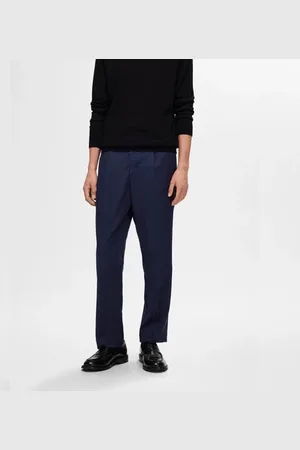 SELECTED Blue Viscose Blend Pleated Trousers