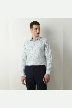 SELECTED White Printed Slim Fit Shirt