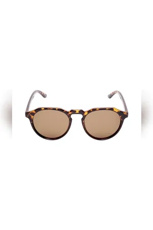 SELECTED Brown Printed Round Sunglasses