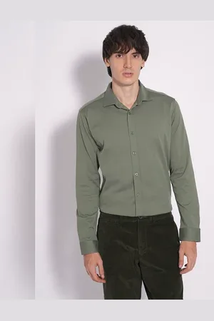 SELECTED Green Cotton Knitted Shirt