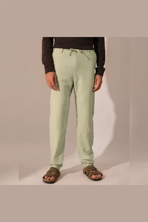 SELECTED Green Mid Rise Linen Pants