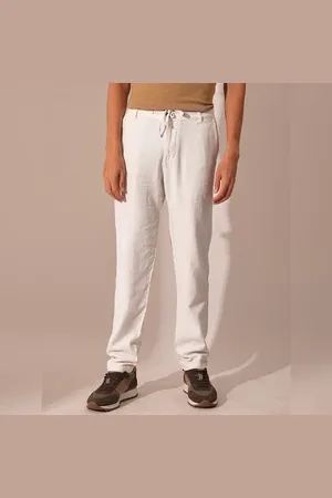 SELECTED White Mid Rise Linen Pants