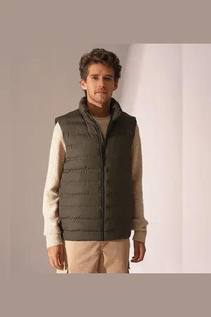 SELECTED Brown Padded Quilted Gilet