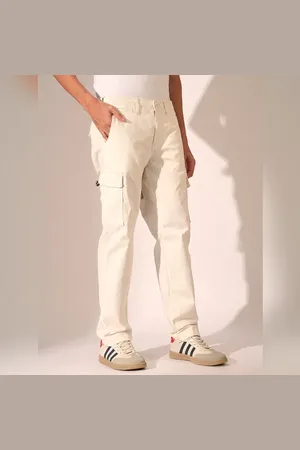 SELECTED Off-White Mid Rise Cargo Pants