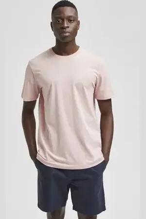 SELECTED Pink Organic Cotton Crew Neck T-shirt