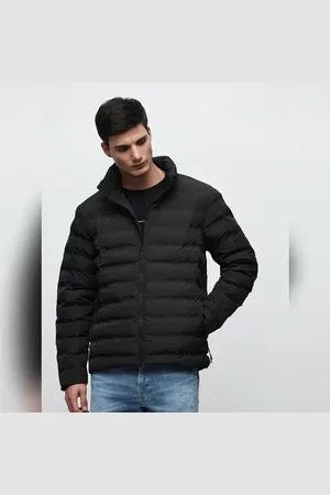 SELECTED Black High Neck Quilted Jacket