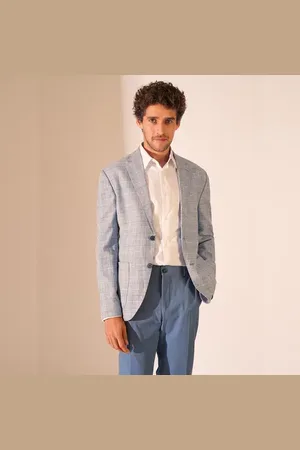 SELECTED Blue Check Print Regular Fit Blazer