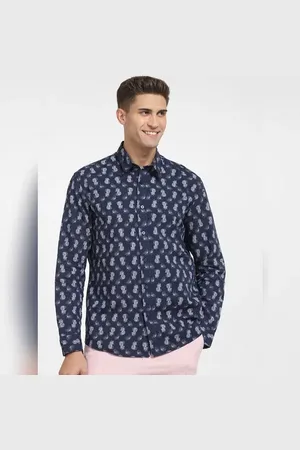 SELECTED Blue All Over Print Full Sleeves Shirt