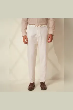 SELECTED White Organic Cotton Slim Fit Pants