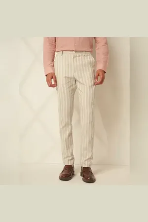 SELECTED Beige Striped Cotton Pants