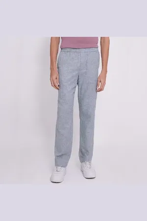SELECTED Blue Linen Regular Fit Trousers