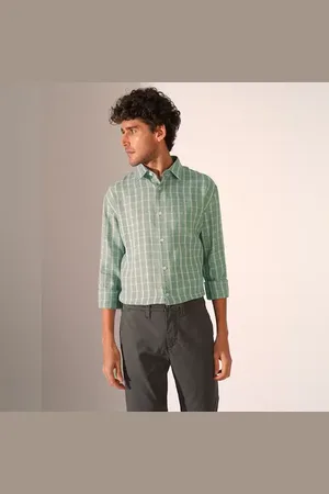 SELECTED Green Check Print Full Sleeves Shirt