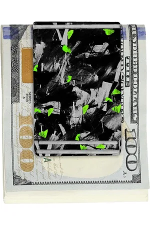 Simply Carbon Fiber Green Flake Real Forged Carbon Fiber Money Clip