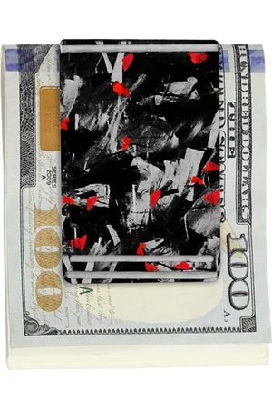 Simply Carbon Fiber Red Flake Real Forged Carbon Fiber Money Clip