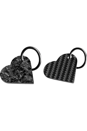 Simply Carbon Fiber Real Carbon Fiber & Forged Heart Shaped Keychain (2 Pack)