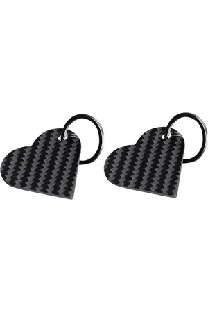 Simply Carbon Fiber Real Carbon Fiber Heart Shaped Keychain (2 Pack)