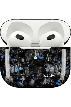 Simply Carbon Fiber Apple AirPods | Blue Flake Real Forged Carbon Fiber Case - AirPods 4