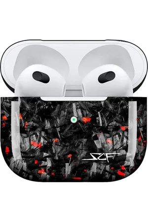 Simply Carbon Fiber Apple AirPods | Red Flake Real Forged Carbon Fiber Case - AirPods 4