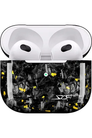 Simply Carbon Fiber Apple AirPods | Gold Flake Real Forged Carbon Fiber Case - AirPods 4