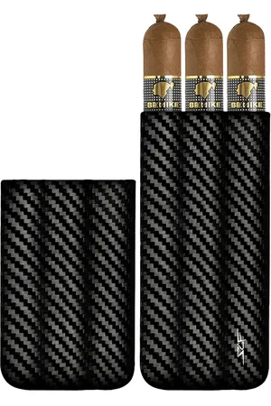 Simply Carbon Fiber 3 Tube Real Carbon Fiber Cigar Case