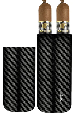 Simply Carbon Fiber 2 Tube Real Carbon Fiber Cigar Case