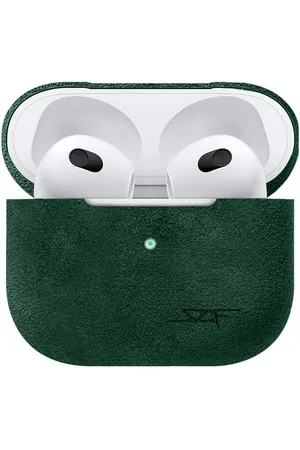 Simply Carbon Fiber Apple AirPods | Green Alcantara Case - AirPods 4