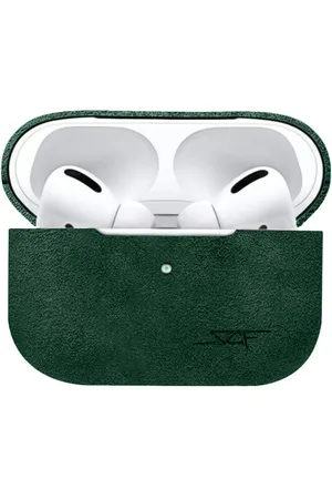 Simply Carbon Fiber Apple AirPods | Green Alcantara Case - AirPods Pro 2