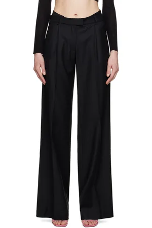 Vortico low-rise wide-leg faux leather pants in black - Aya Muse