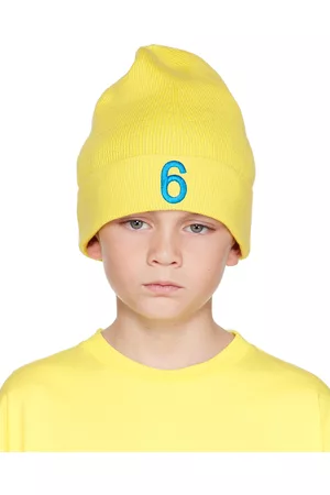Maison Margiela Kids Yellow '6' Beanie