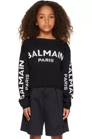 Balmain Kids Black Jacquard Sweater