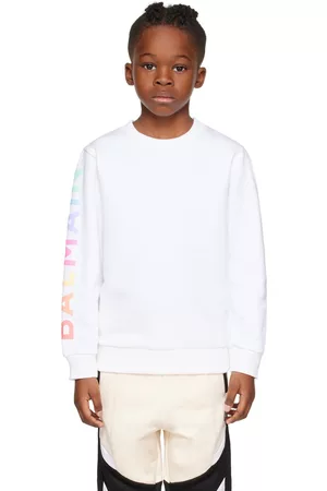 Balmain Kids White Bonded Sweatshirt