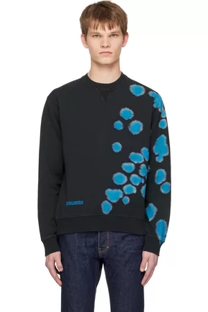 Dsquared2 Men Sweatshirts - Black Goth Tye & Dyed Cool Sweatshirt