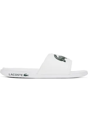 Lacoste white slides hot sale