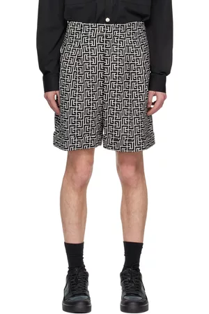 Balmain Black & White Monogram Shorts