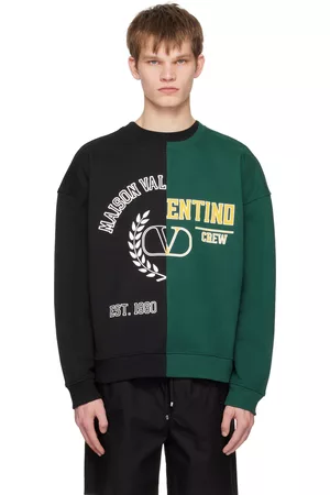 Luxury sweatshirt for men - Valentino black floral print sweatshirt