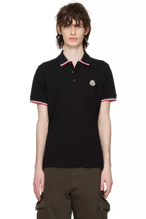 Moncler Men Polo Shirts - Black Three-Button Polo