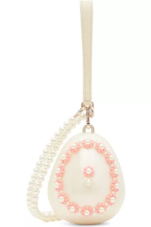 Micro Egg Pearl Embellished Clutch in White - Simone Rocha