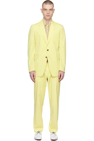 Yellow Peaked Lapel One Button Men Suits for Prom – Ballbella
