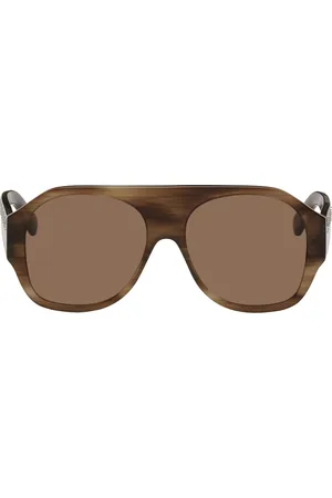 Women Shiny Tokyo Havana/Solid Green Rectangular Sunglasses | Stella  McCartney US