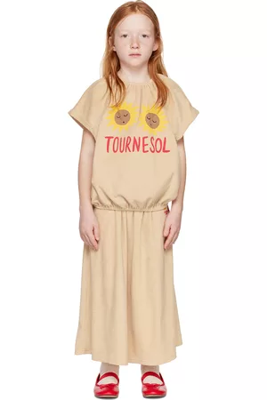 Jelly Mallow Kids Beige 'Tournesol' T-Shirt & Maxi Skirt Set